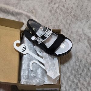 UGG Black and White Slide Sandals